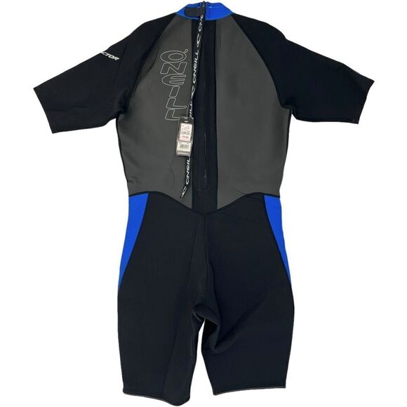 NWT VTG O'Neill Men's Reactor Shorty Short Sleeve Surfing Wetsuit Black/Blue XXL - Picture 2 of 16